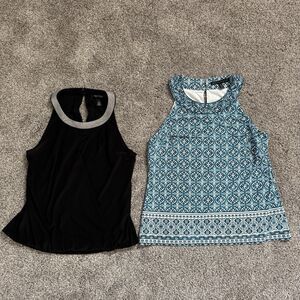 Set Of 2 WHBM Dressy Sleeveless Halter Tanks Blouses Tops Size Medium Bundle Lot